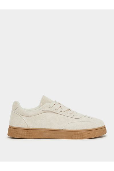Styli Plain Round Toe Lace-Up Sneakers