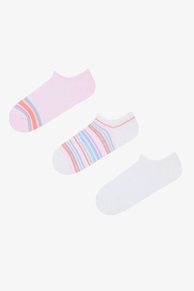 Penti Colorline 3er-Pack rosa-weiße Sneaker-Socken