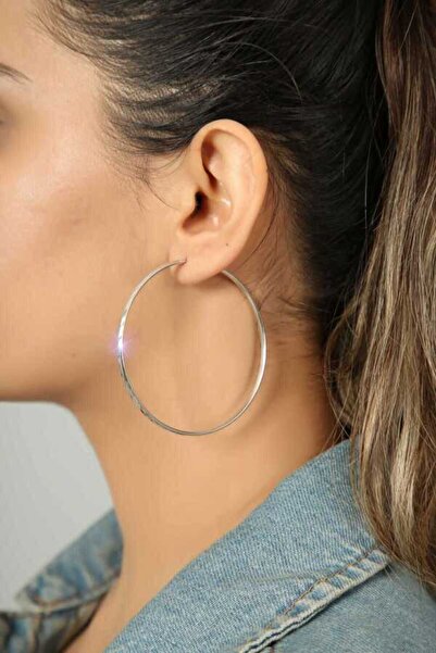 Midyat Gümüş Dünyası Kadın Büyük Boy Halka Model Gümüş Küpe 2020370