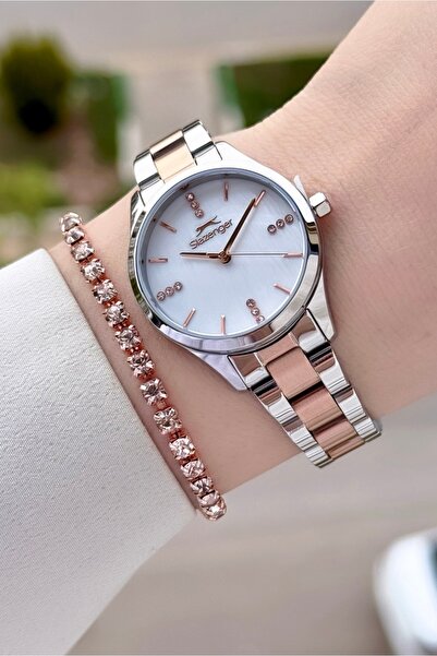 Slazenger Rose Gümüş Renk 30 Mm Kadın Kol Saati Ve Bileklik