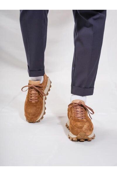 TETRİ Venom Model Gerçek Deri El Yapımı Erkek Tarçın Sneaker Ayakkabı - Erkek Spor Ayakkabı