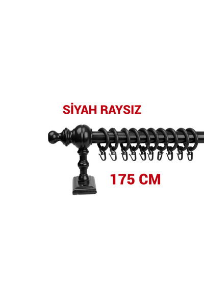di'mora by ağbaht züc. Siyah Raysız Ahşap Rustik Perde Askısı Rustik Borusu -...