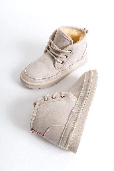 EMOYRA Denise Women's Thick Soled Beige Winter Shearling Boots