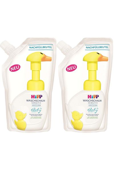 Hipp Babysanft Baby/Child Hand Washing Foam 250ml (Refill Bag) (Set of 2)