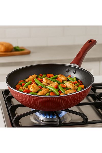 mastergold 32cm Non-Stick Frying Pan with Heat-Resistant Handle | Durable Skillet for Gas & Electric Stoves