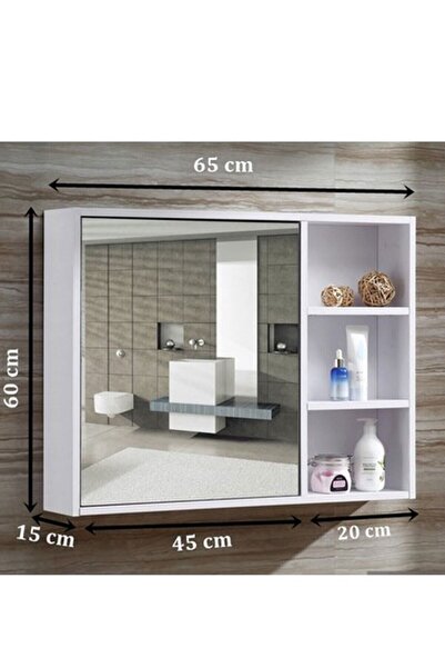 Bygolden Banyo Dolabı Aynalı Üst Modülü