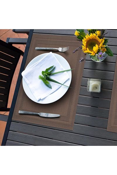 COOYA Placemats Set of 8,Heat Resistant Woven Vinyl, Washable PVC Non-Slip Stain Resistant