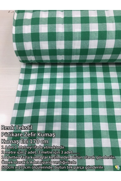 Renk Tekstil Zefir Metrelik Pötikare Kumaş
