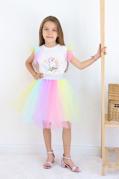 falcomini Girl Printed Tulle 2-Piece Set 2/6 Years Old