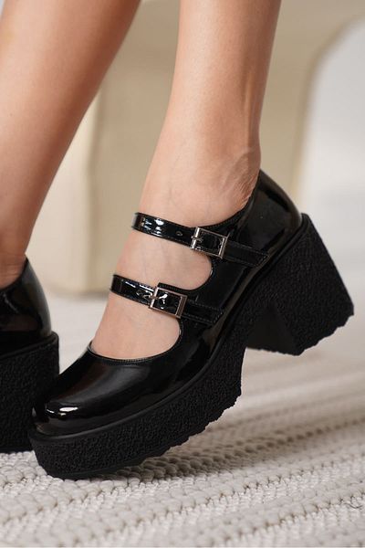 EMOYRA Pantofi casual de damă Jasmine din piele neagră