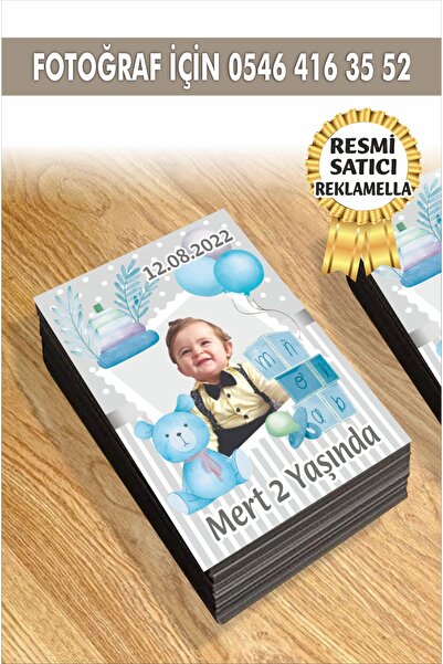reklamatolye Kişiye Özel Resimli Doğum Günü Magneti 10 Temalı 7x5 Cm 10 Adet