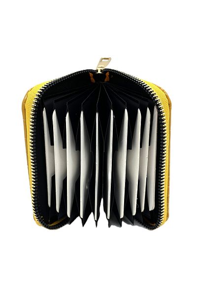 Womancraft Crocodile Leather Zippered Accordion Card Holder