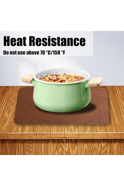 COOYA Placemats Set 12 Pcs, Includes Placemats And Coasters, Waterproof And Heat-Resistant, Brown