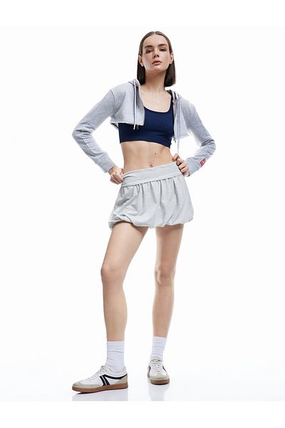 Koton Comfortable Fit High Waist Sports Balloon Shorts Skirt