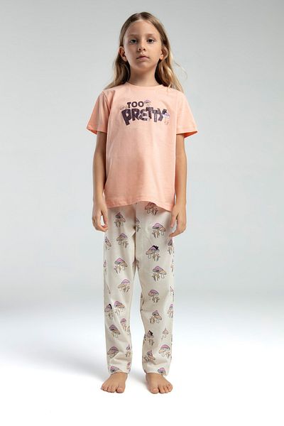 ROLY POLY Girl Child Pretty Salmon Short Sleeve Top-Bottom Set