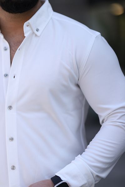 Klothy Cămașă pentru bărbați, slim fit, care absoarbe transpirația, ușor de călcat, respirabilă 2479