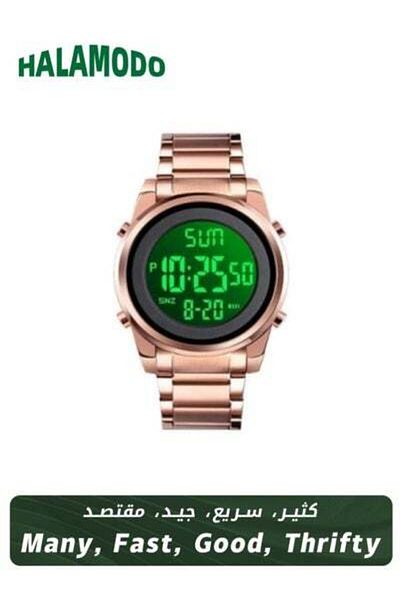 HALAMODO Men's 1611 Alloy Fashion Digital Watch - 43 mm - Rose Gold