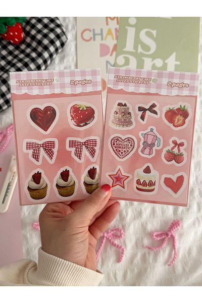 Planet Butik Strawberry Cake Sheet 2 Sheet Sticker