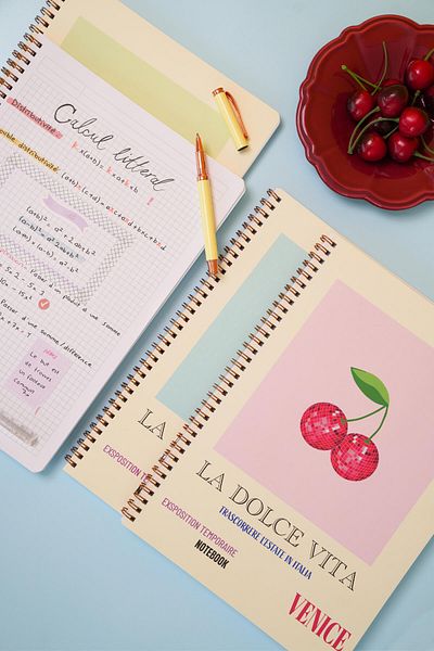 Matt Notebook A4 Checkered School Notebook - 80 Sheets, Set of 4