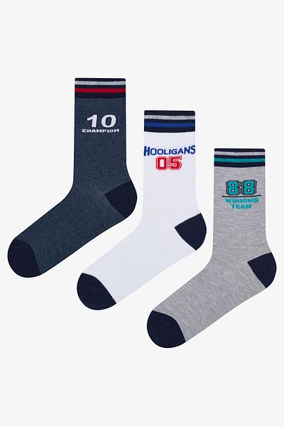 Penti Herren-Fußballsocken, 3-teilig, mehrfarbig