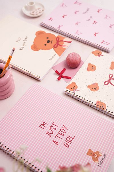 Matt Notebook A4 Checkered School Notebook - 80 Sheets, Set of 4