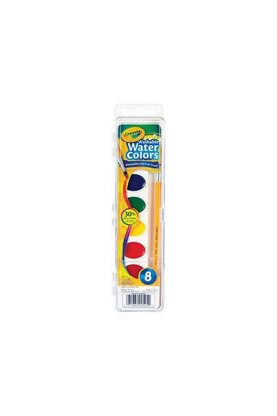 Crayola 8 Ct. Washable Watercolor Pans With Plastic Handled Brush