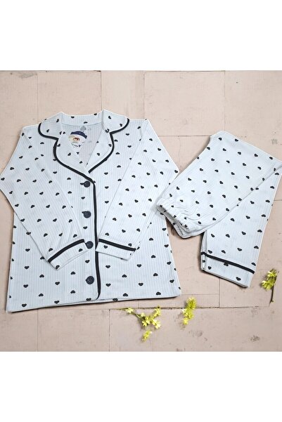 Tosyalı Burak Bebe Σετ βαμβακερές πιτζάμες με κουμπιά για κορίτσια (7-8-9 ΕΤΩΝ)