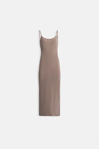 Black Fashion Slim Strap Maxi Beige Dress