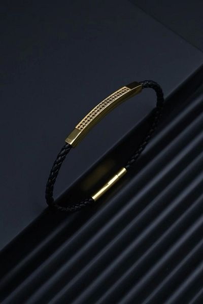 FERRO Yellow and Black Steel Men's Jewelry Frj10090-B