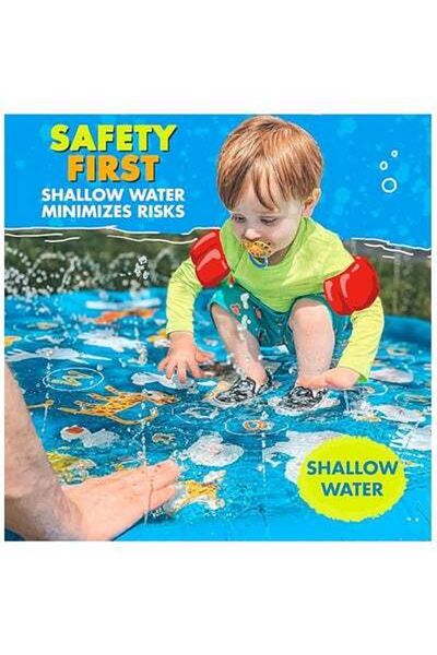 HALAMODO 67Inches Splash Pad for Kids Portable Inflatable Sprinkler Large Splash Play Pad Safe Sprinkle Wadin