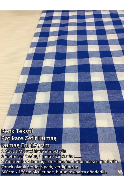 Renk Tekstil Zefir Metrelik Pötikare Kumaş