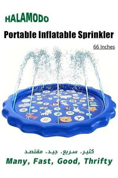 HALAMODO 67Inches Splash Pad for Kids Portable Inflatable Sprinkler Large Splash Play Pad Safe Sprinkle Wadin