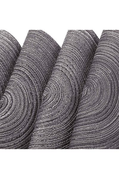 COOYA Placemats Set of 4, Round Braided Woven Heat Resistant Washable with 4 Coasters, Gray