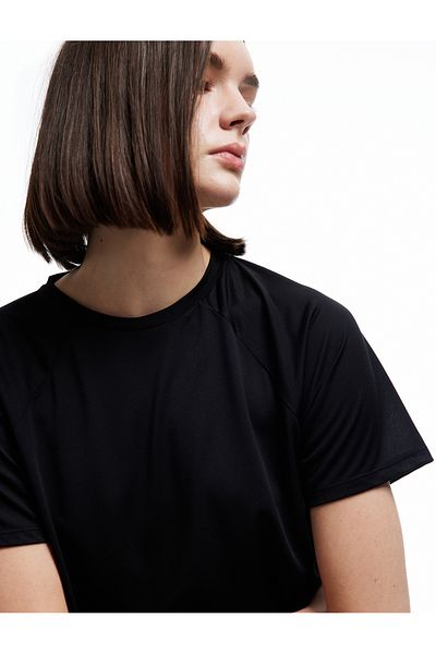 Koton Tricou sport de bază cu mânecă scurtă, cu decolteu, cu croială relaxată