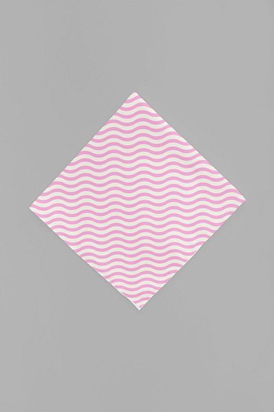 LU&MA Pink Wavy Chiffon Scarf Bandana 50x50