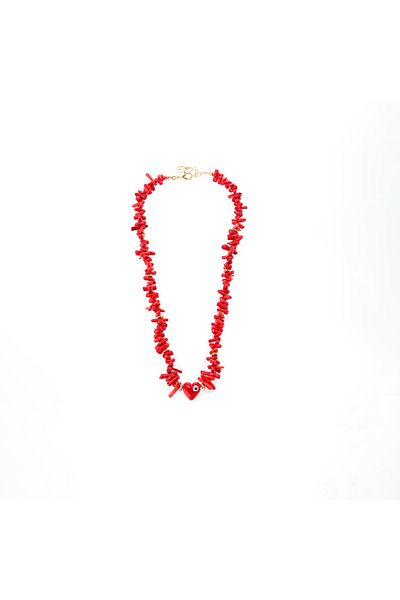 Fatma yaşar.tr Coral Heart Necklace