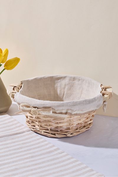 Perotti Salice Wicker Bread Basket with Handles 25X10 cm