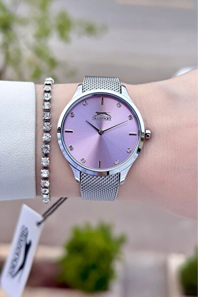 Slazenger Kadranı Pembe Kordonu Silver Renk 24 Ay Garantili Kadın Kol Saati V...