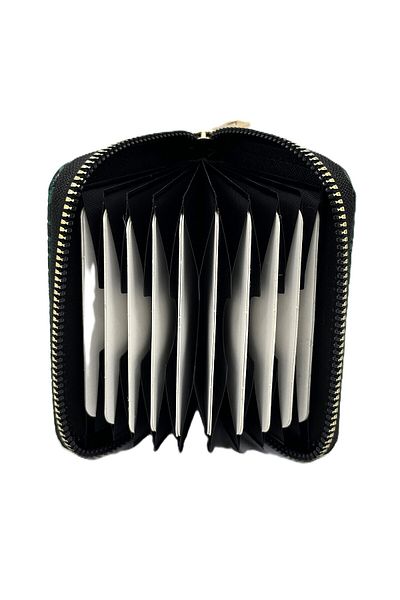 Womancraft Crocodile Leather Zippered Accordion Card Holder