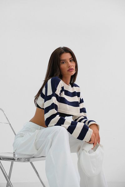 Black Fashion Pantaloni cargo albi cu talie înaltă - buzunar