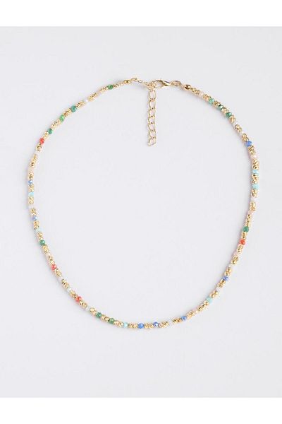 Jimmy Key Gold Color Shiny Stone Adjustable Necklace