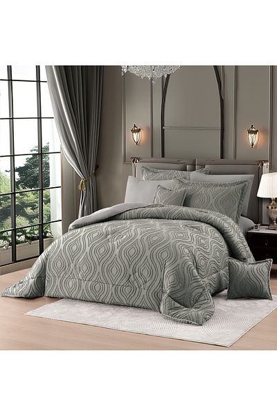 hihome Comforter Set- Bed in a Bag 8 Pieces set All Season