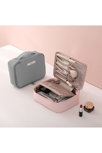 Optim Solution Travel Bag for Cosmetics and Toiletries, Water-Resistant Material, 2-in-1, Detachable Inner P