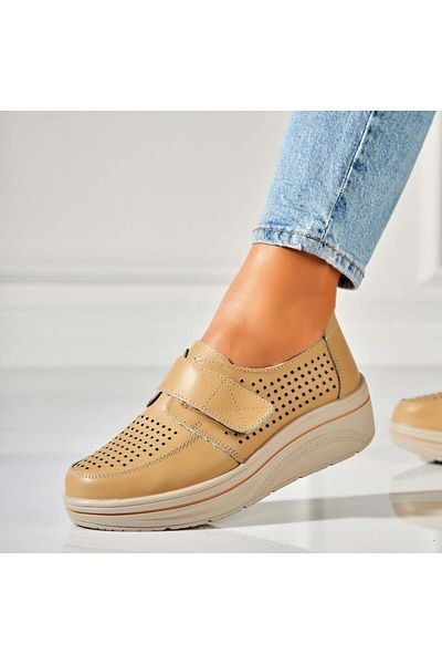 Joana Women's Loafers Natural Leather Beige Izana