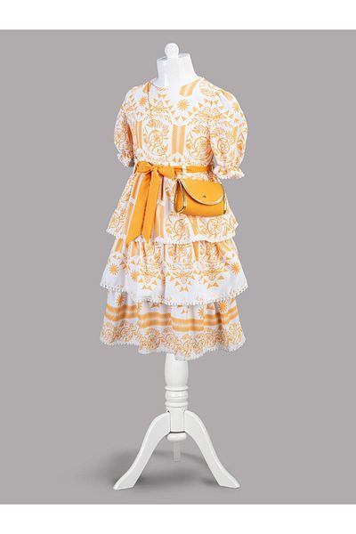 Cherrys Bebek Rochie pentru fete din bumbac cu modele - cu geanta