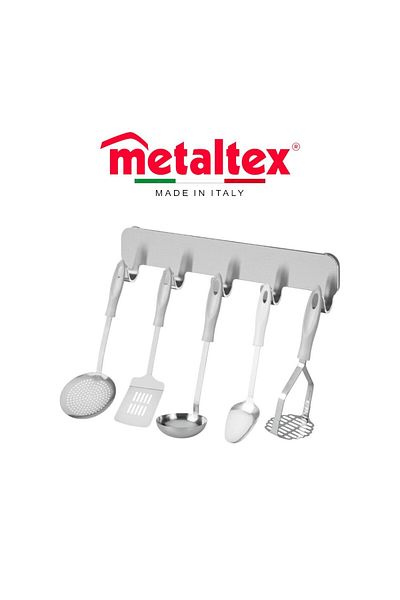 Metaltex مجموعة أدوات المطبخ كريستال، 5 قطع من الفولاذ المقاوم للصدأ، أدوات طهي أساسية