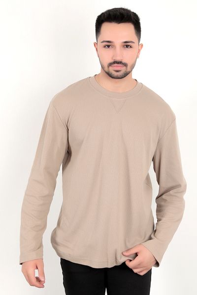 JB John Borners Men's Brown Needle Sticker Interlock Regular Sweat