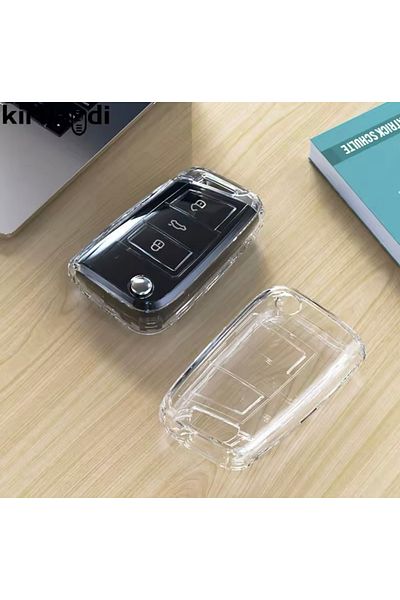 YıldızTuning Transparent Key Case Cover for Skoda Octavia A7 Rapid Scala Kamiq Karoq