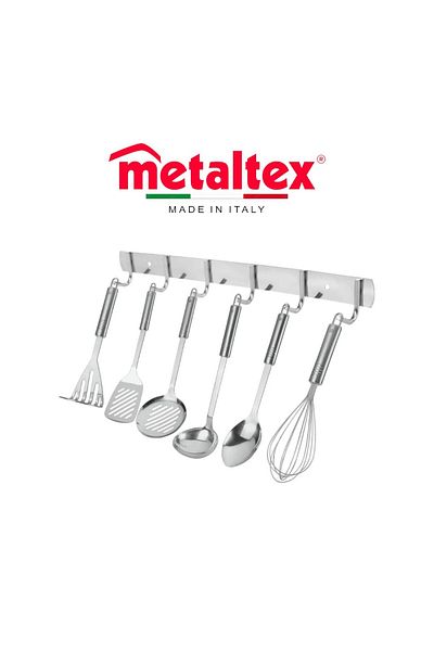 Metaltex مجموعة أدوات المطبخ الإمبراطورية، 6 قطع، أدوات طبخ فاخرة من الفولاذ المقاوم للصدأ