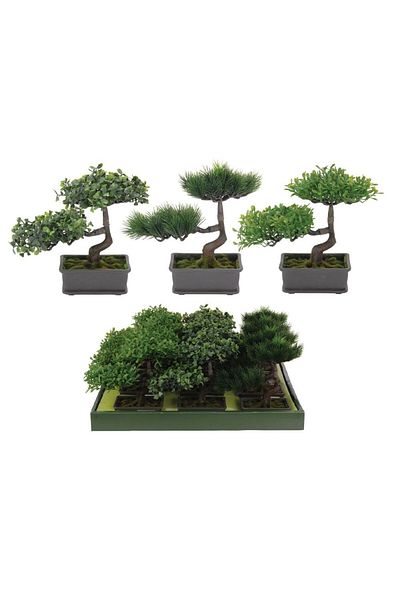 Homelux Planta decorativa bonsai, 24x19x23 cm, verde/gri/maro, disponibila in 3 variante
